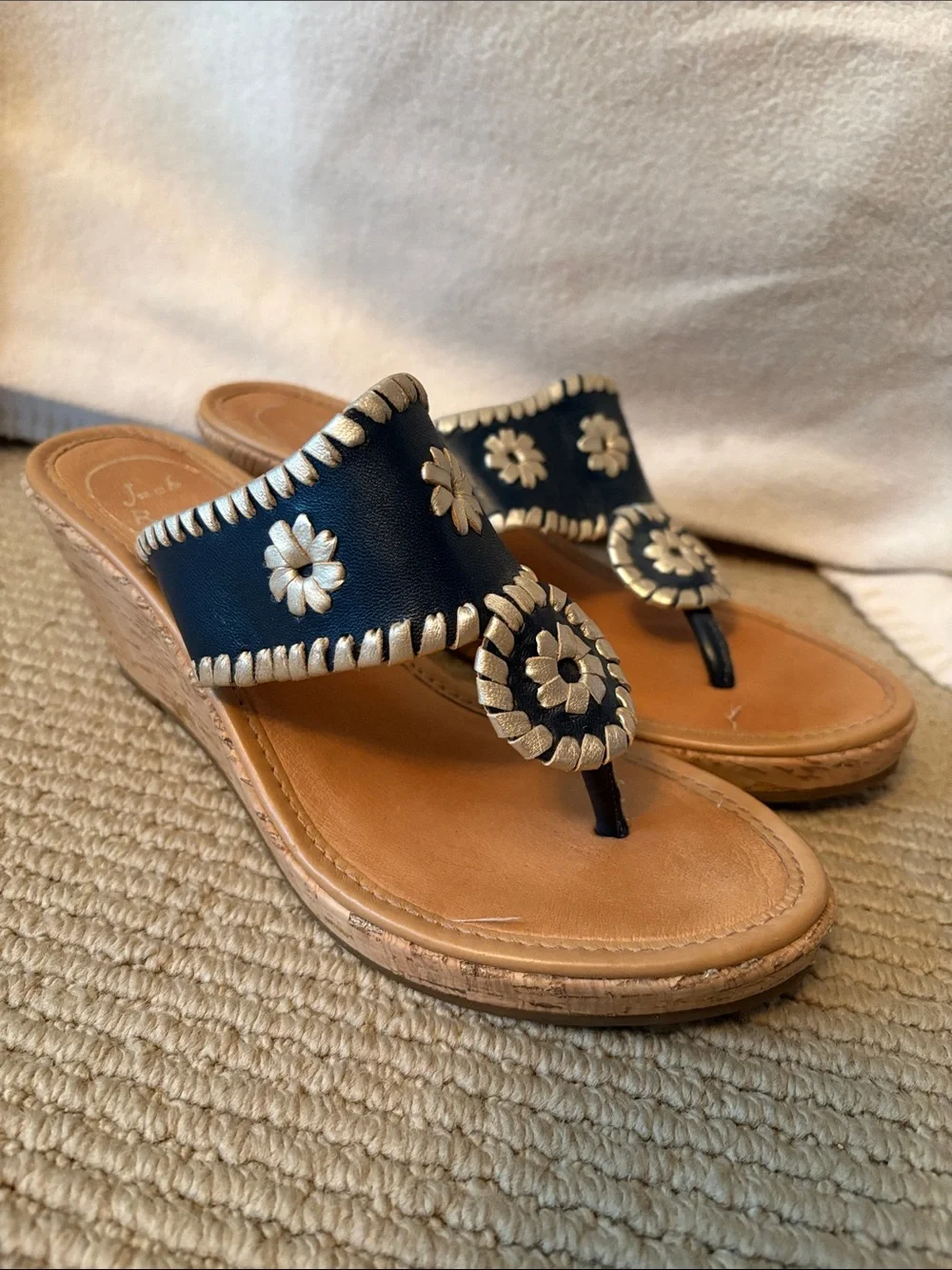 Jack Rogers Navy Wedges